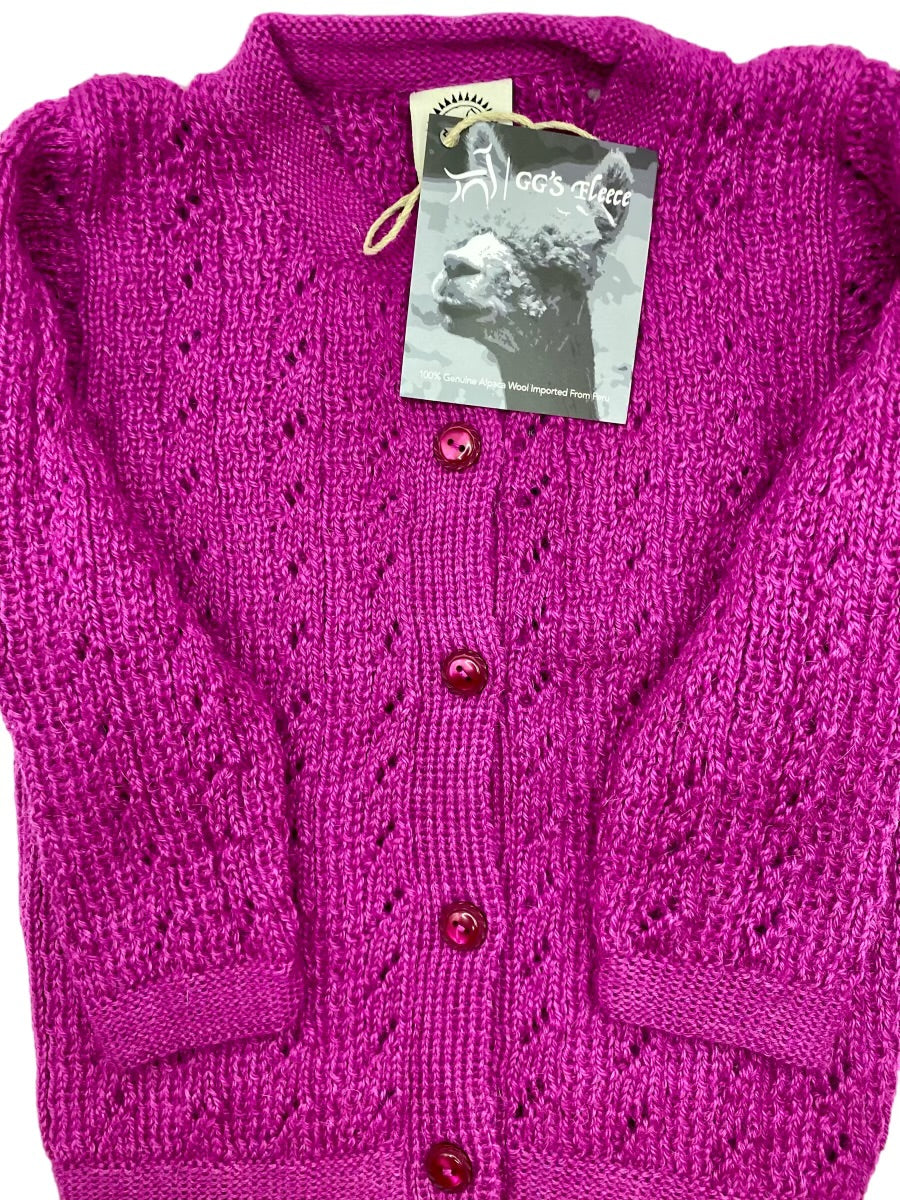 Cozy And Chic: 100% Baby Alpaca Cardigan and Hat Set for Infants