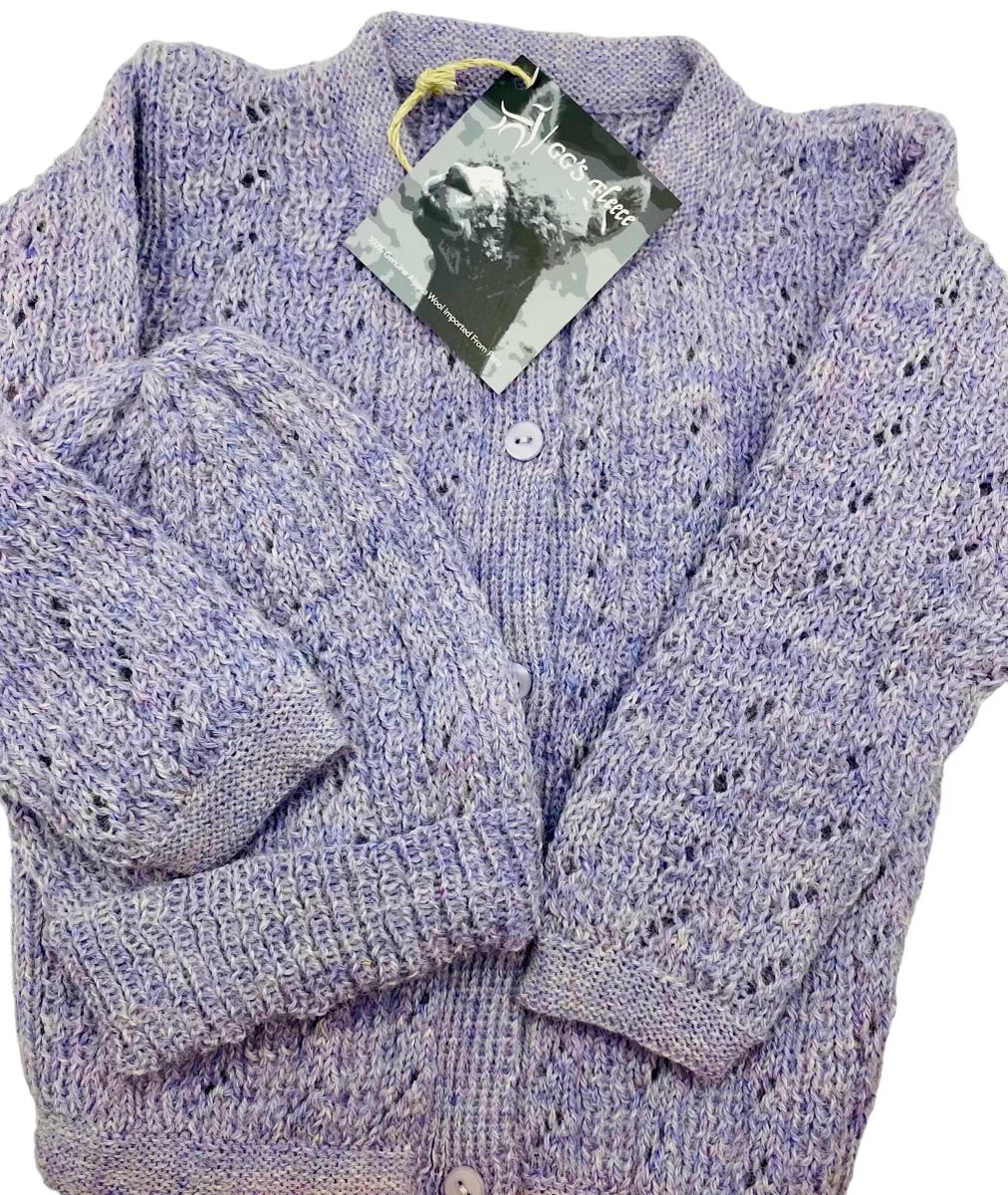 Cozy And Chic: 100% Baby Alpaca Cardigan and Hat Set for Infants