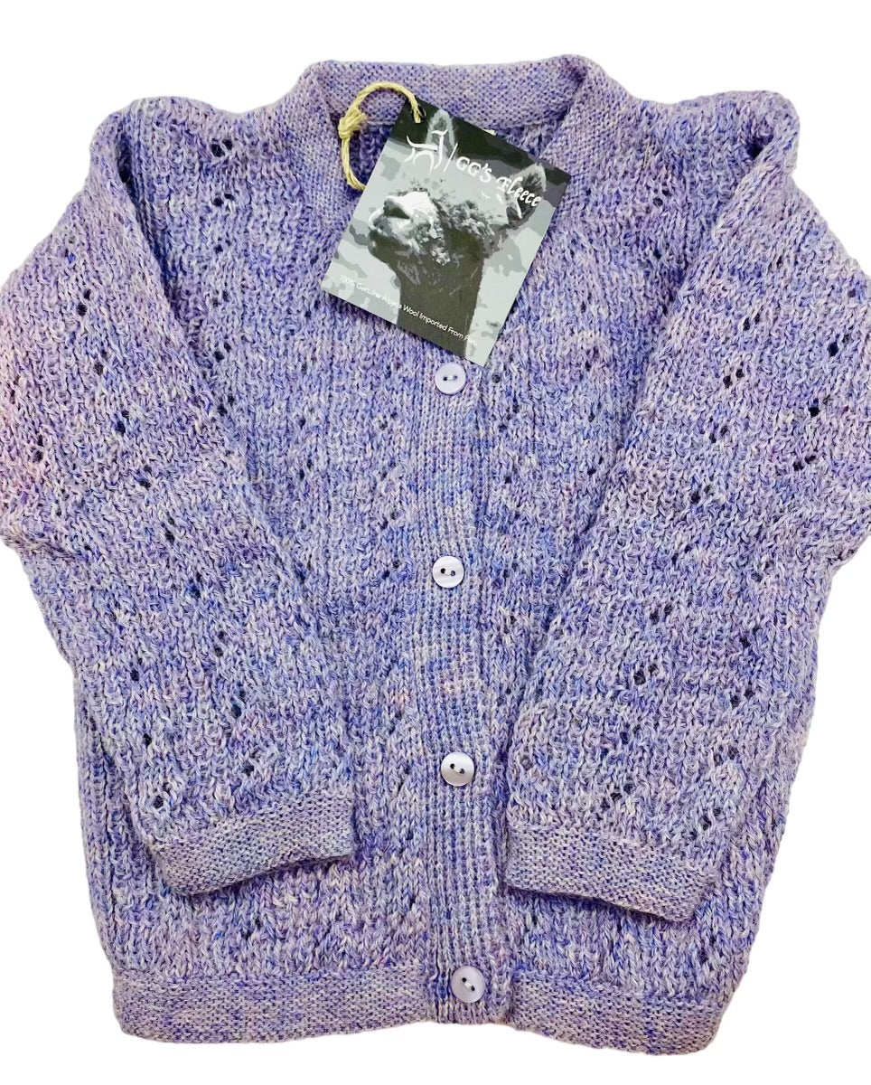 Cozy And Chic: 100% Baby Alpaca Cardigan and Hat Set for Infants
