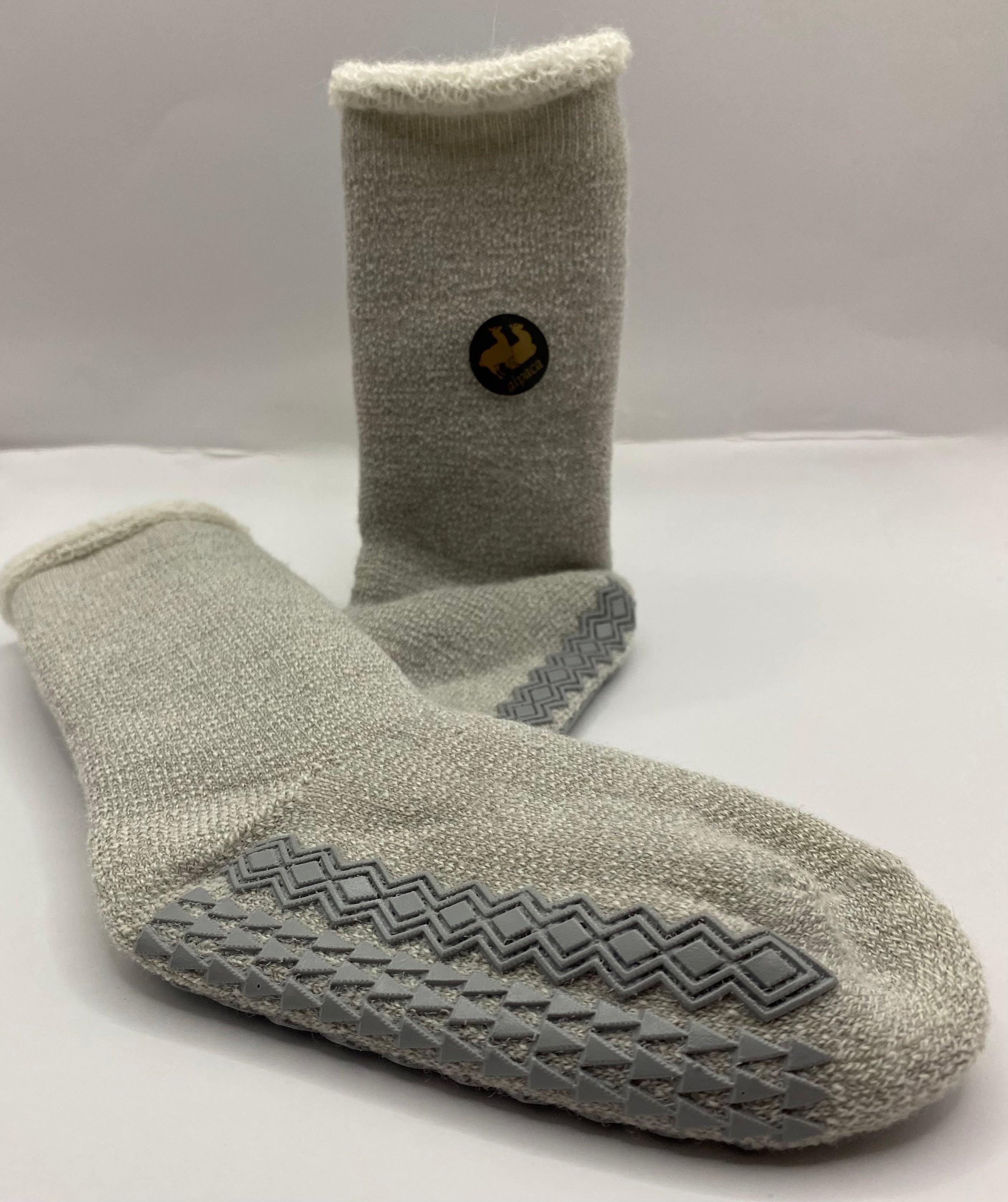 Roll Top Terry-Lined Non-Skid Socks
