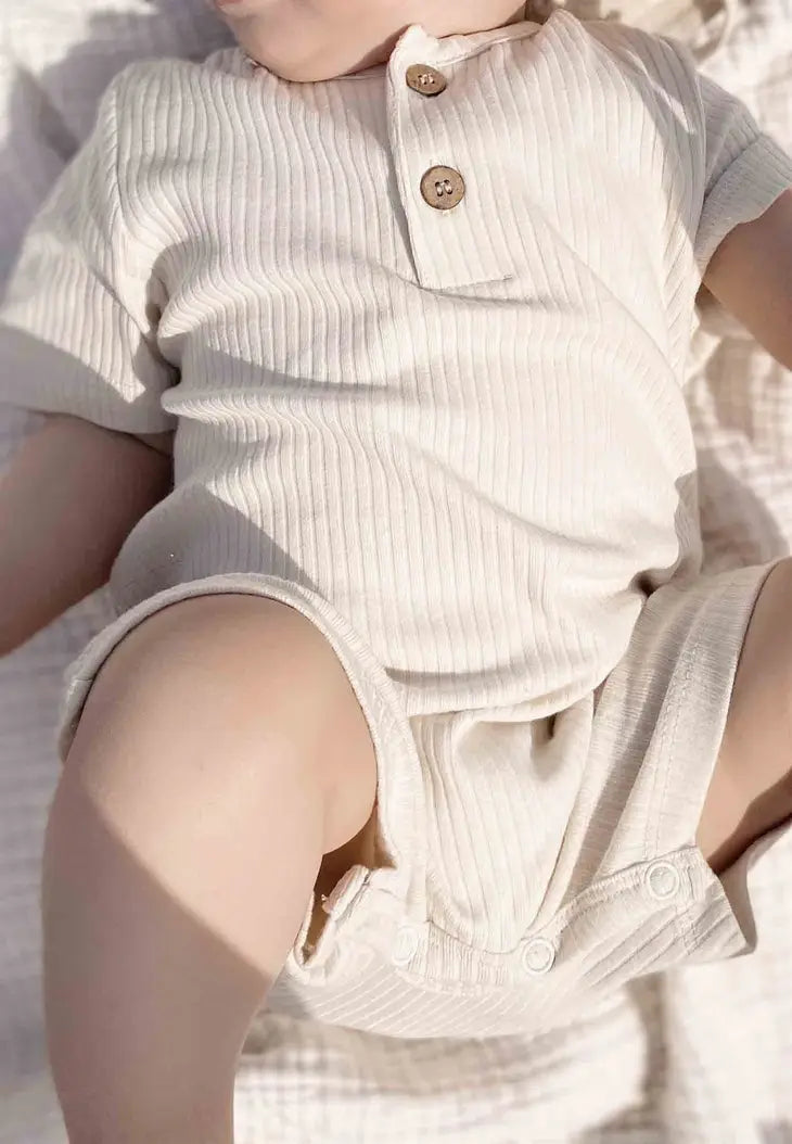Nature’s Joy: Gender Neutral Certified Organic Cotton Baby Romper by Himmelberg Baby