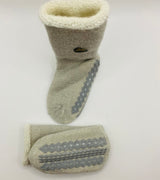 "Vintage Charm with Modern Comfort: Roll Top Terry-Lined Non-Skid Socks"