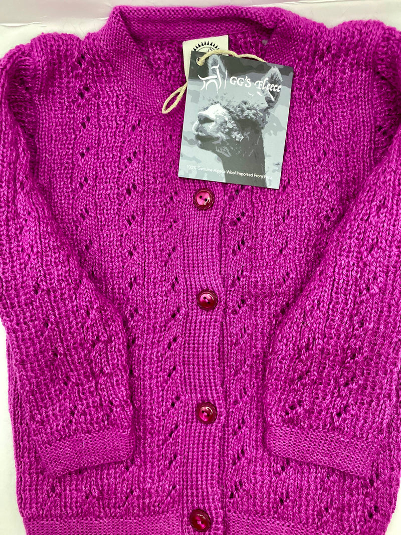 Cozy And Chic: 100% Baby Alpaca Cardigan and Hat Set for Infants