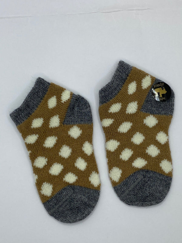 "Premium Baby Alpaca "Spot-On" Anklet Baby Socks | Soft and Adorable Infant Footwear."