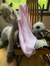 Unique Pink Crochet Receiving Blanket - Handcrafted Heirloom by Old Order Mennonite