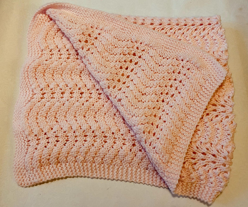 Unique Pink Crochet Receiving Blanket - Handcrafted Heirloom by Old Order Mennonite