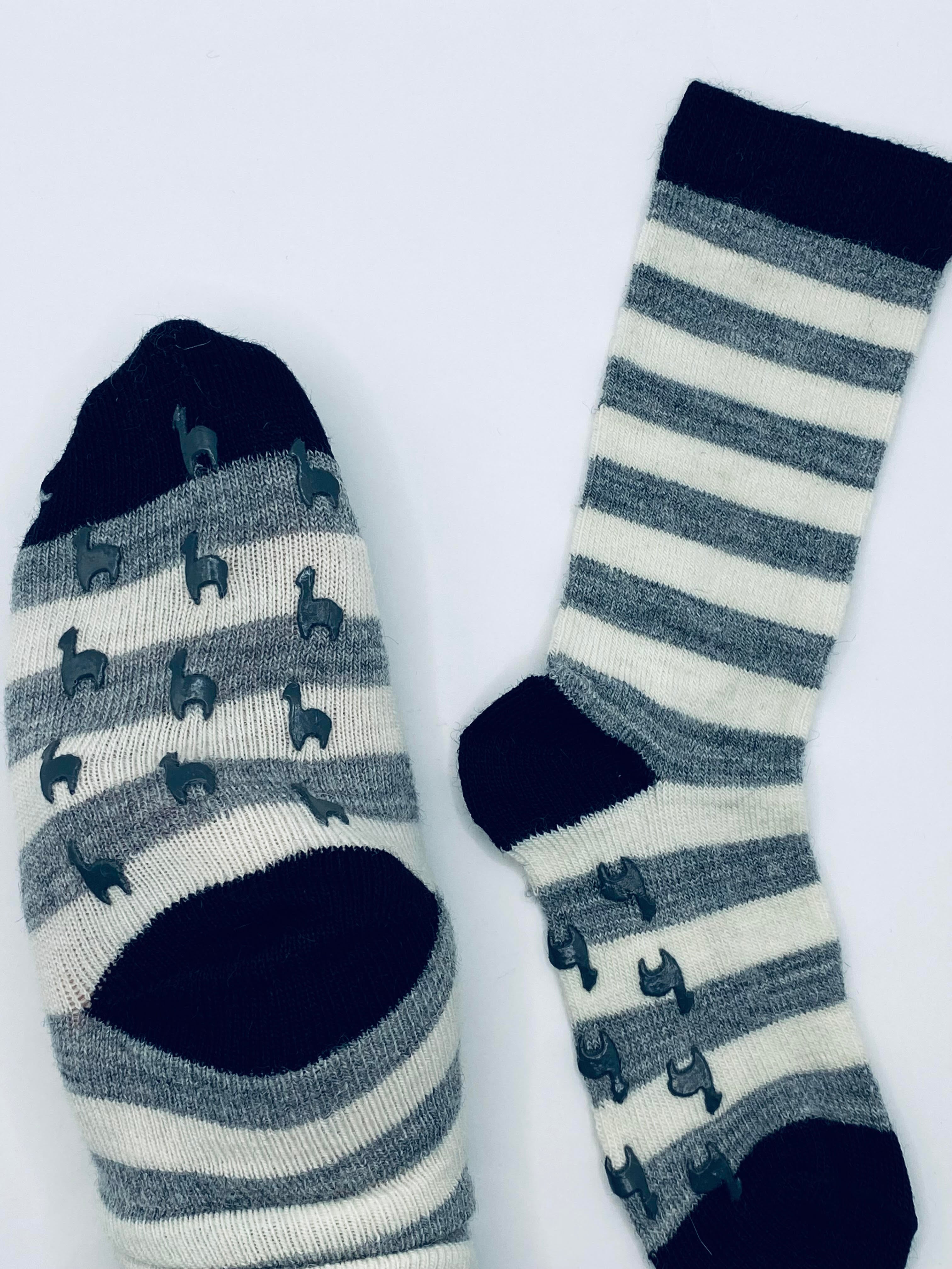 "Premium Striped Toddler Alpaca Socks with Non-Skid | Soft & Warm Children's Alpaca Wool Socks".