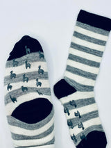 "Premium Striped Toddler Alpaca Socks with Non-Skid | Soft & Warm Children's Alpaca Wool Socks".