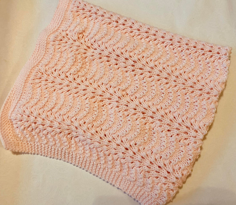 Unique Pink Crochet Receiving Blanket - Handcrafted Heirloom by Old Order Mennonite