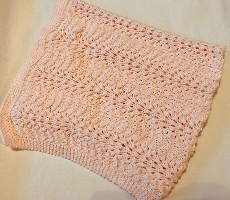 Unique Pink Crochet Receiving Blanket - Handcrafted Heirloom by Old Order Mennonite